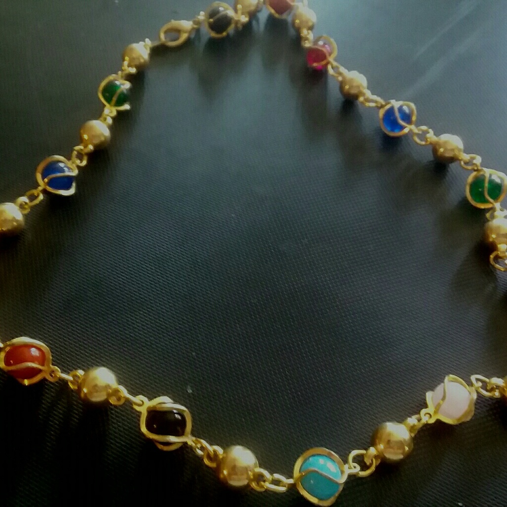 Vintage Multicolor Bead Necklace